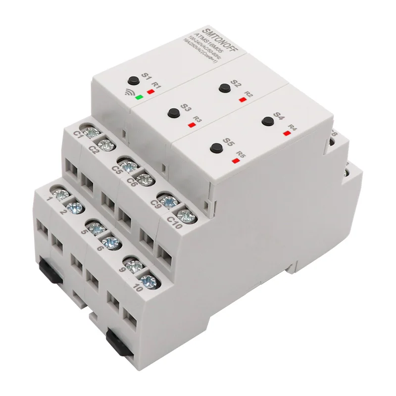 Tuya WIFI 5 canales aislados interruptor inteligente de 5 entradas temporizador inteligente con interruptor externo Control remoto por voz
