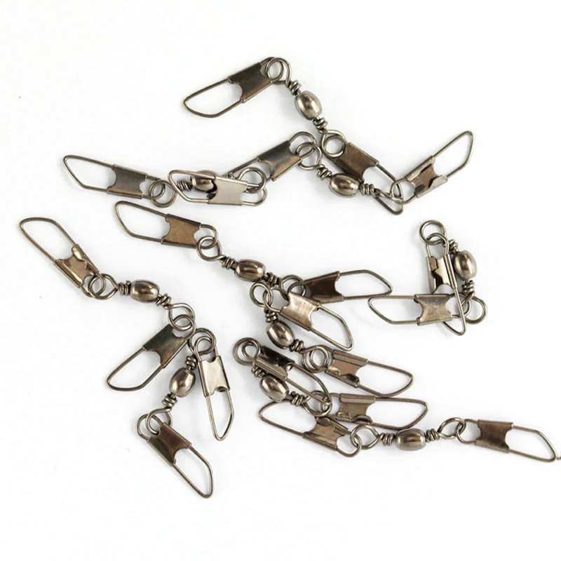 50 Uds rodamiento de bolas barril giratorio anillo sólido doble un enclavamiento Snap conector de Pesca con Pin accesorios de Pesca Pesca