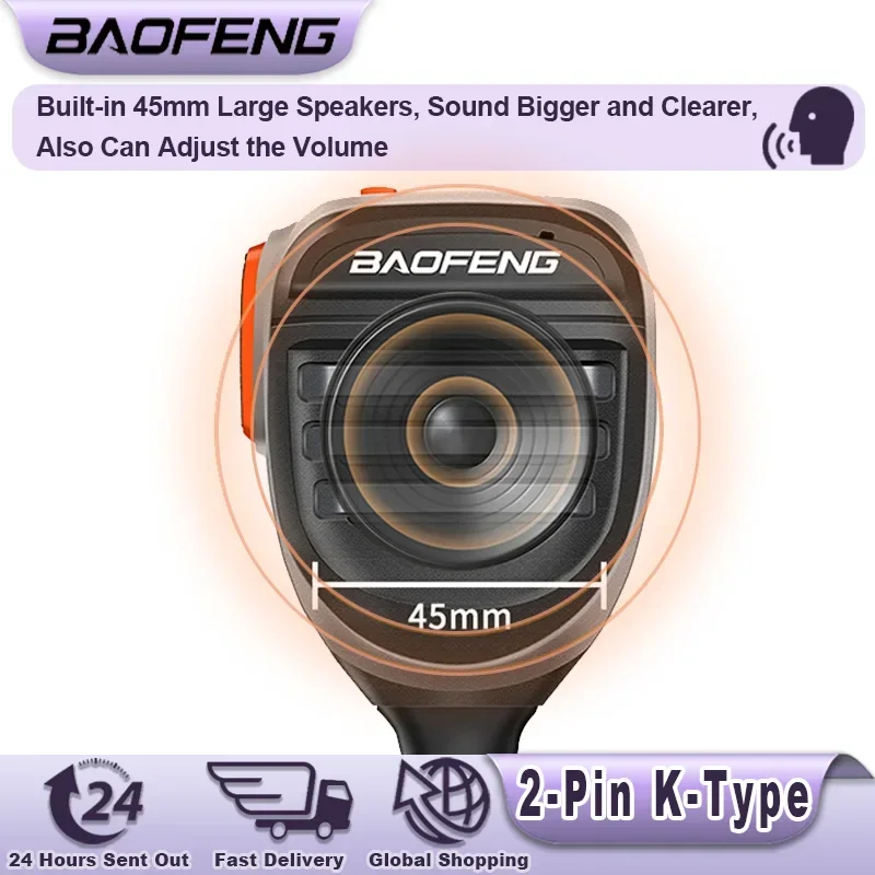 Baofeng Microfoon UV-18 Pro Max Speaker Mic UV-5RH Dual Ptt Waterdichte Headset Tangent Voor Quansheng UV-K5 UV-K6 Walkie Talkie