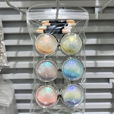 Set Aurora Meerjungfrau Nagel pulver holo graphische Chamäleon Chrom Nagel Glitter Perl glanz Fein pigment Staub DIY Nagel zubehör & f