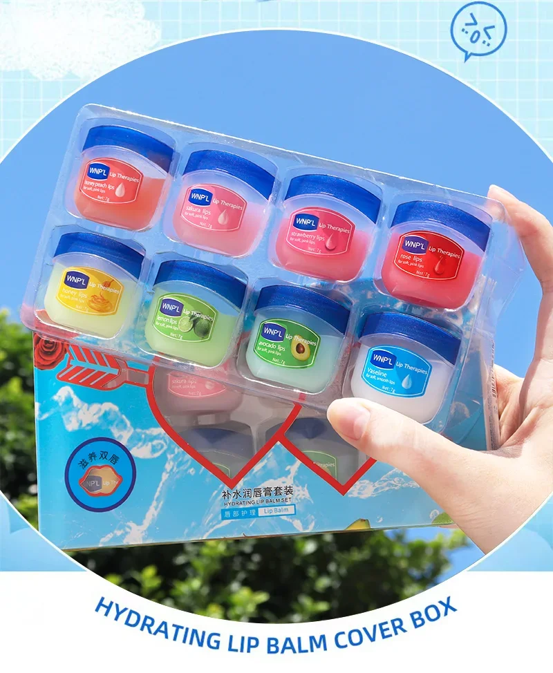 4/6/8pcs ชุดผลไม้ Lip Balm Set Moisturizing Refreshing Non-Sticky Anti-Cracked Lip Mask Vaseline สําหรับริมฝีปาก care Nourishing