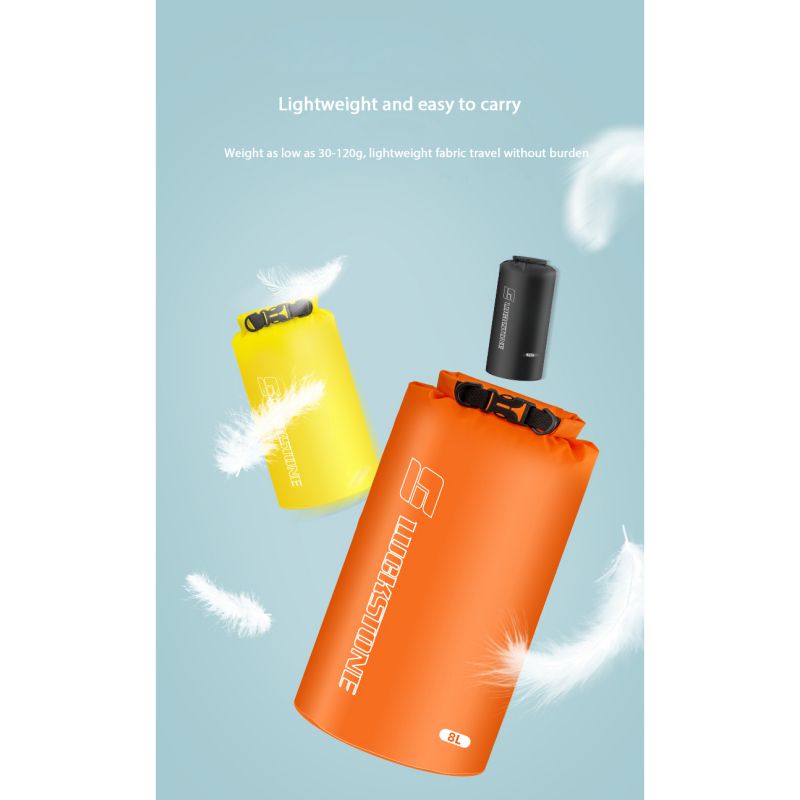 Tragbare wasserdichte Trockentasche Sack Ultraleicht Driften Schwimmen Aufbewahrungstasche Rafting Kajakfahren Tasche 3/5/8/12/15/25/35/75L Tasche
