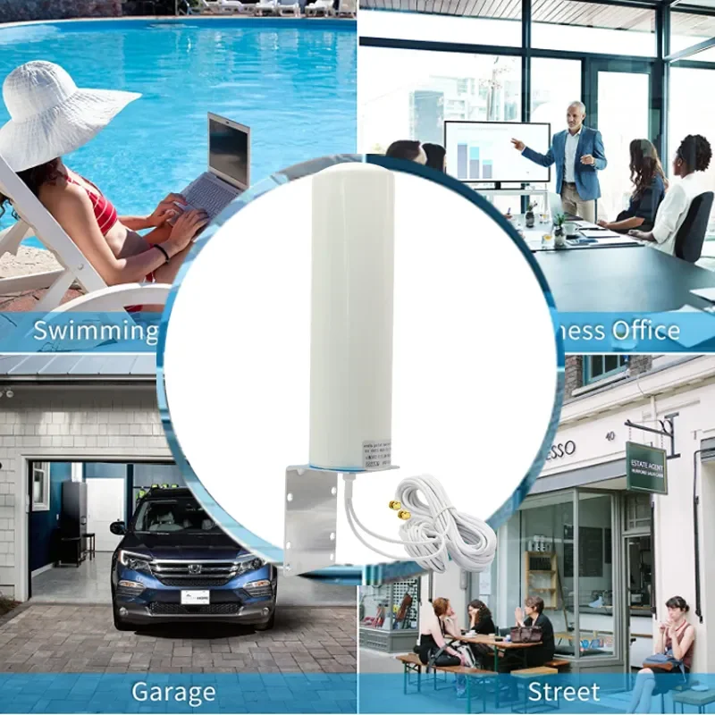 2*2 케이블 TS9 SMA RPSM 남성 5G 4G LTE 3G GSM IP67 Mimo 실외 방수 공중 28dbi 옴니 WiFi AP 증폭기 라우터 안테나