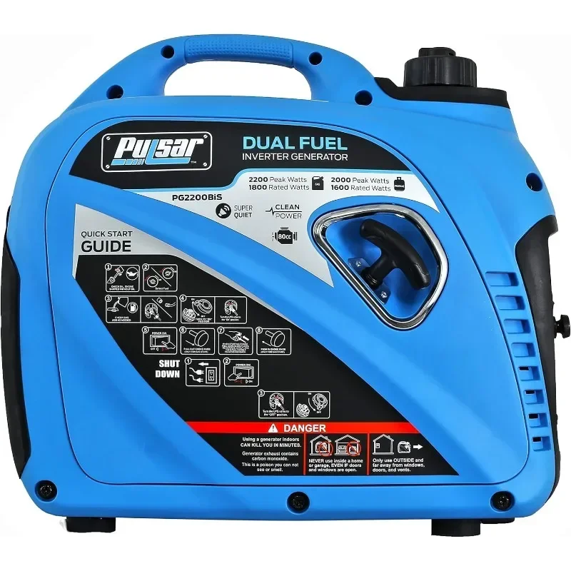 Hot Sellers.2,200W Portable Dual Fuel Quiet Inverter Generator with USB Outlet & Parallel Capability, CARB Compliant.NEW