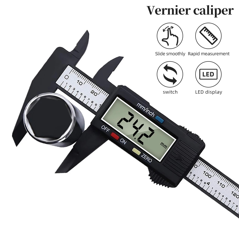 Calibrador Vernier Digital de 0-150mm, regla electrónica, micrómetro, herramienta de medición de profundidad, instrumento de calibre de 6 pulgadas