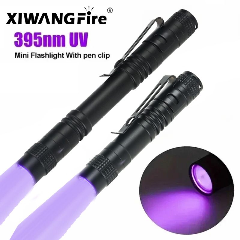 1/2PCS UV Taschenlampe 395nm Uv Taschenlampe Mit Stift Clip Tragbare Verwenden AAA Batterien Licht Haustier Urin skorpion Detektor UV Lampe