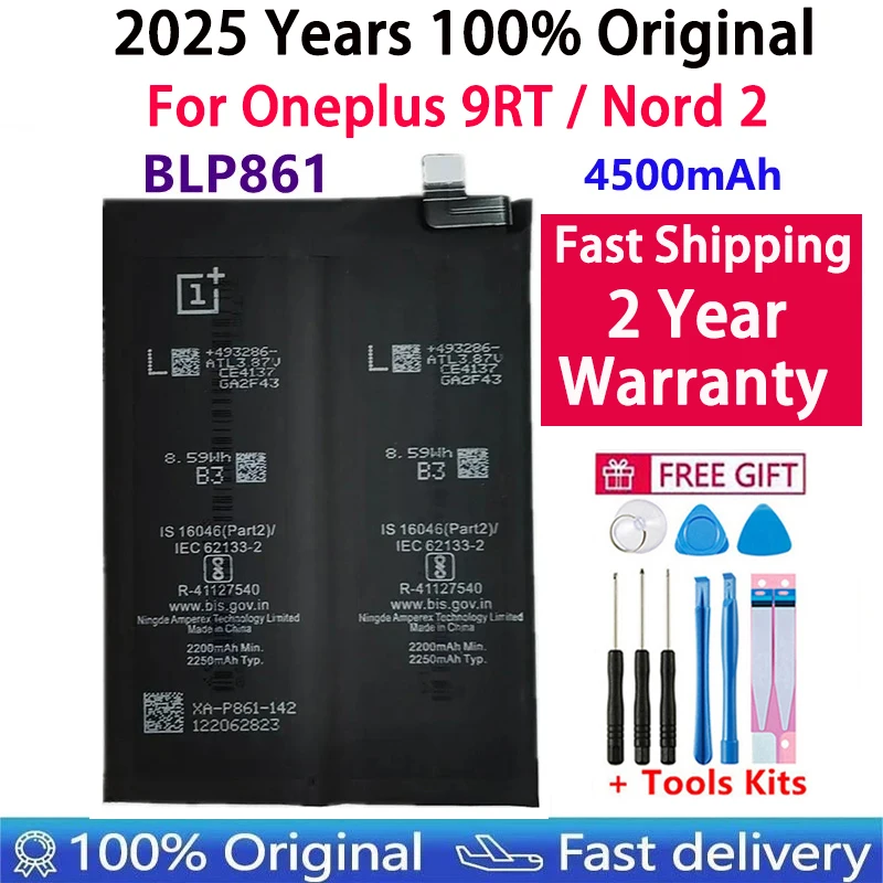 100% 오리지널 휴대폰 교체 배터리, OnePlus Nord N100 N10 1 2 3 3 3T 5 5 5T 6 6T 7 7T 8 8T 9 9R X Pro Plus 배터리