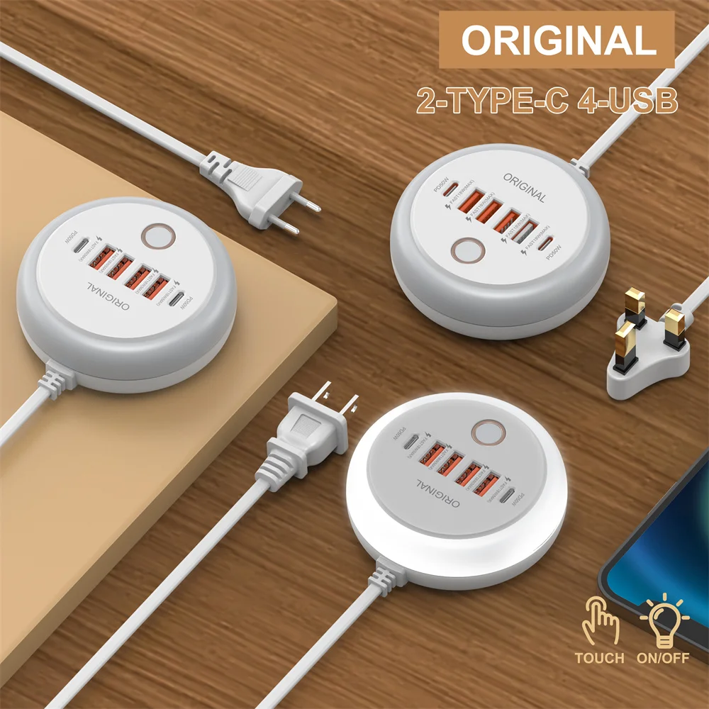 50W USB-oplader Multi-poorten Stekkerdoos Snel opladen Reisoplader voor iPhone Samsung Xiaomi Snel opladen Telefoonadapter