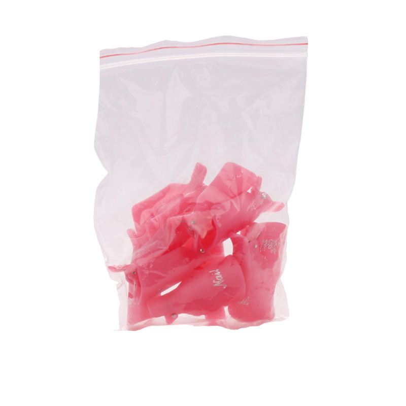 10ชิ้น/ถุงเล็บอะคริลิคสีสันสดใสฝาปิดคลิปทำความสะอาดเล็บทำเล็บยูวีเจลทาเล็บแช่เครื่องมือห่อสำหรับนิ้ว