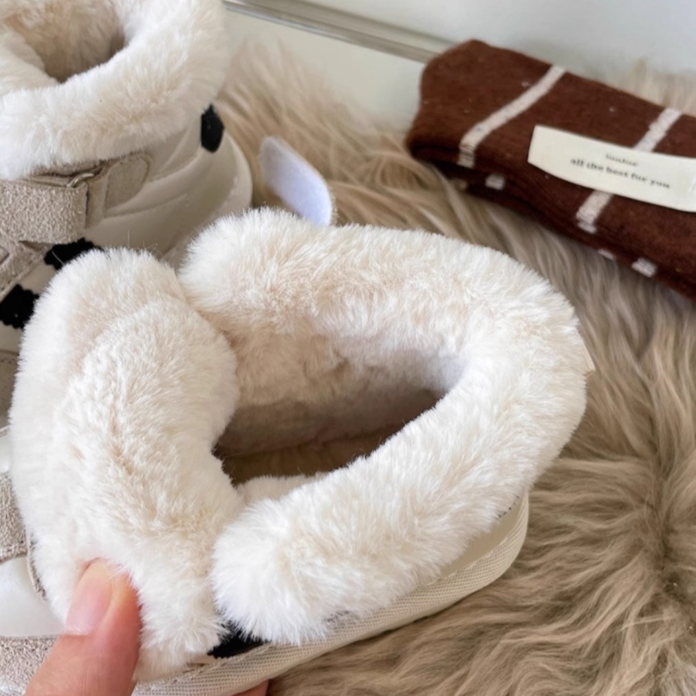 子供用滑り止めスノーブーツ,暖かいぬいぐるみ,パッチワーク,幼児用ブーツ,サイズ15〜30,新品,冬