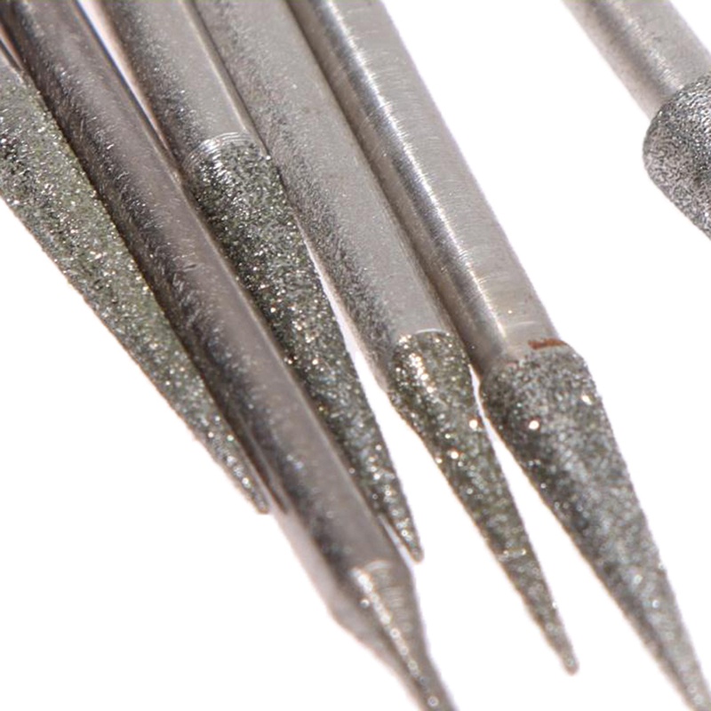 6 Stücke 1-4mm Diamant Schleifkopf Nadel Bits Grate Gravur Schnitzwerkzeug 2,35mm Schaft D