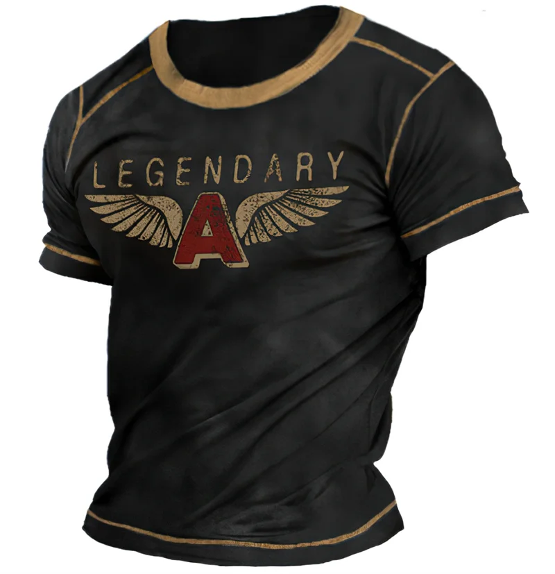 Camiseta con estampado Vintage para hombre, camiseta de manga corta con estampado 3D de American Route 66, camisetas de gran tamaño, ropa holgada para hombre 2023