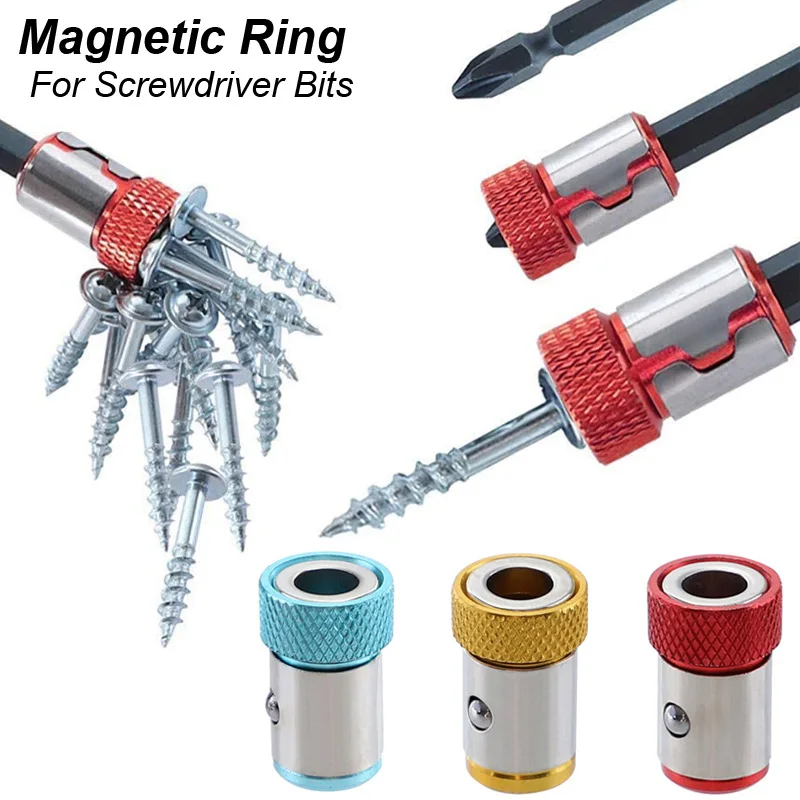 Portapunte per cacciavite ad anello magnetico Magnete Phillips a croce 1/4 Forte magnetizzatore Adattatore per parti rimovibili Cacciavite Utensile elettrico