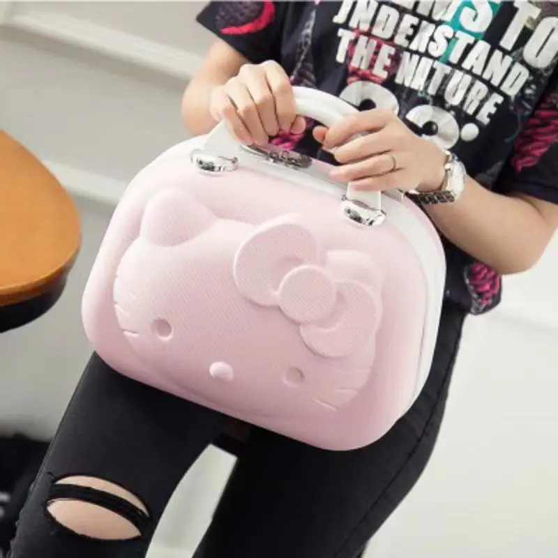 Olá kitty dos desenhos animados 12 polegadas caso cosmético mala companheiro caixa de presente kawaii dos desenhos animados sanrios bonito estudante menina
