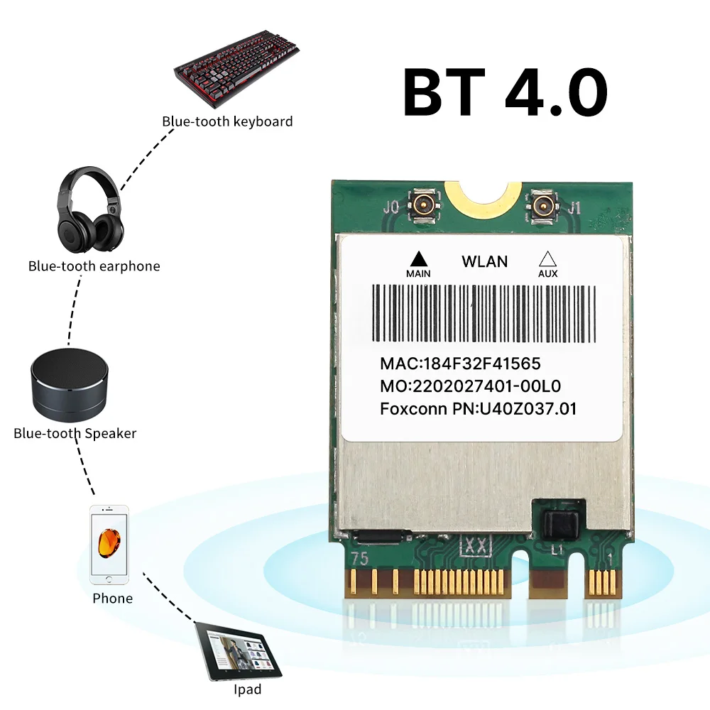 fenvi 1200 Мбит/с BCM94352Z Wi-Fi сетевая карта Bluetooth 4,0 двухдиапазонный адаптер 5G/2,4 ГГц BCM94352 DW1560 NGFF M.2 для Hackintosh mac