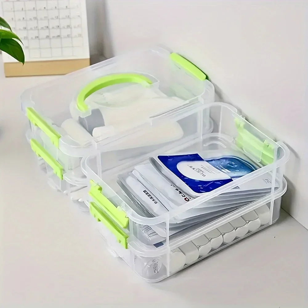 Transparent Visibility Building Blocks Storage Box Stackable Moisture-Proof Grid Drawer Classification Tool Casket for Organizat