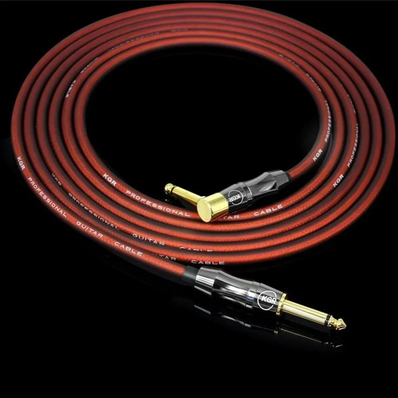 KGR 20AWG электрогитара бас аудио кабель разъем прямой и прямоугольный разъем инструмент шумоподавление щит гитарный кабель