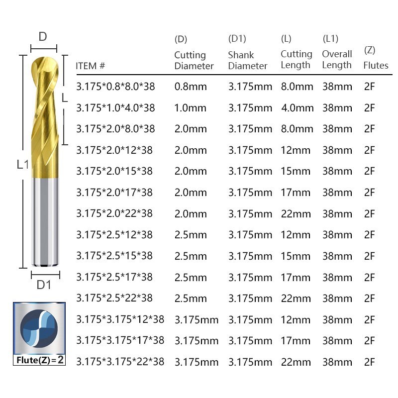 Концевая фреза XCAN с Оловянным покрытием, 175, 4, 6, 8, 10, 12 мм