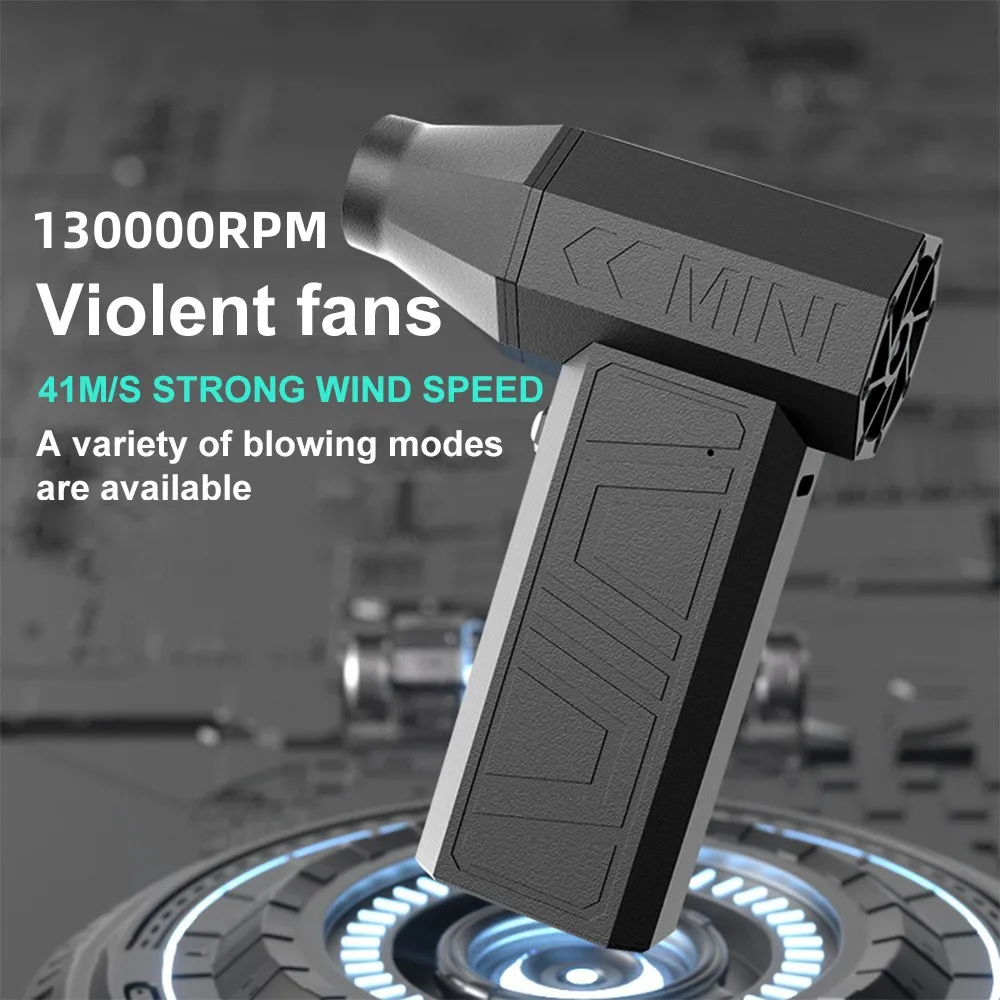 X3-A 130000 RPM Mini Turbo Jet Fan Hochgeschwindigkeits-Staubgebläsemotor 2000 mAh 41 m/s Wind Handheld Violent Fan Elektrischer Luftstaubsauger