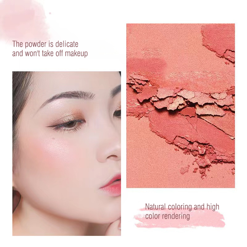 HISYI fard monocromatico sbiancante cosmetici opachi vitalità ragazza trucco nudo sbavatura naturale piatto fard monocromatico