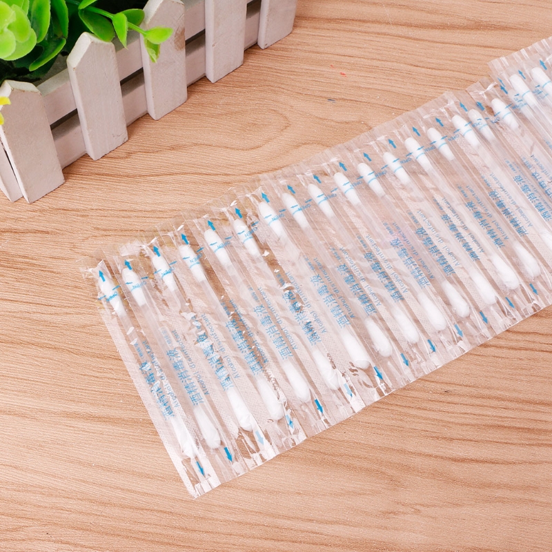 Coton-tige jetable désinfectant, 50 pièces, bâtonnet à alcool, outil de soins, Kit d'aide 75% alcool 3TD01248