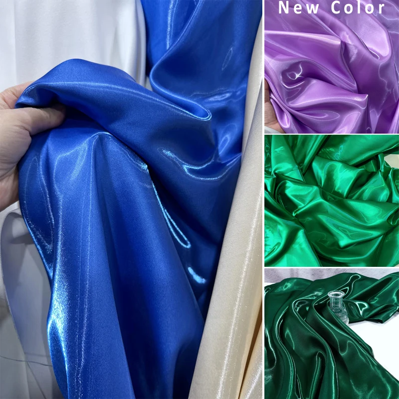 ผ้าซาตินเหลวเงามันวาวสำหรับชุดแต่งงานชุดสูทวัสดุแบบ DIY สีใหม่ของนักออกแบบ