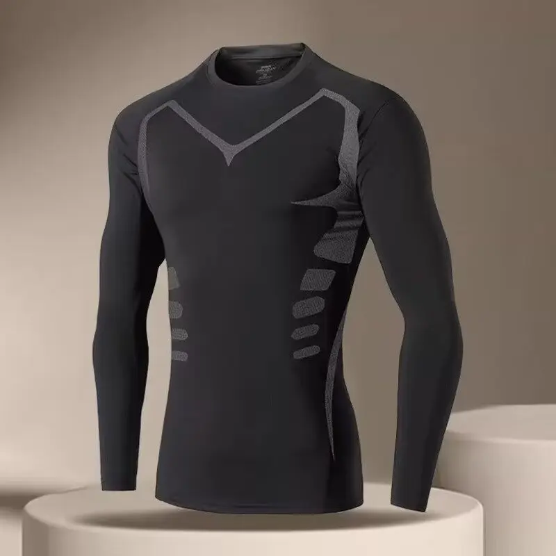 เสื้อยืดผู้ชายผู้ชายวิ่งกีฬา T เสื้อผู้ชายฟิตเนส Tops TEE Quick DryTight การฝึกอบรม GYM กีฬาเสื้อวิ่ง JERSEY