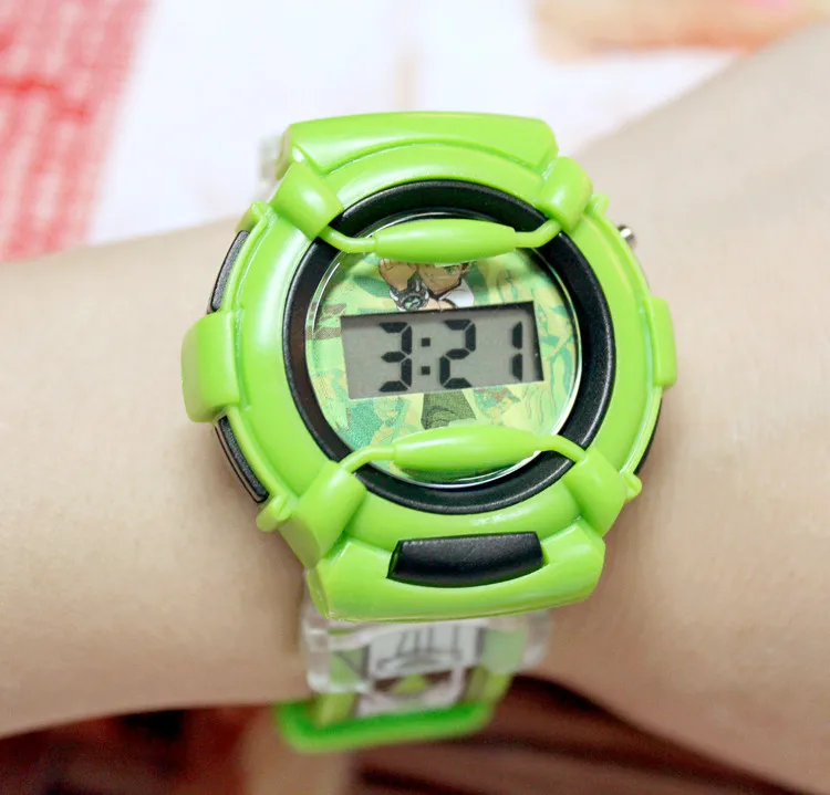 2024นาฬิกาจอแสดงผล LED สำหรับเด็ก Pentium ซิลิโคนรูปการ์ตูนน่ารักและหล่อ Ben10แฟชั่นเด็กผู้ชายสำหรับเด็กผู้หญิง