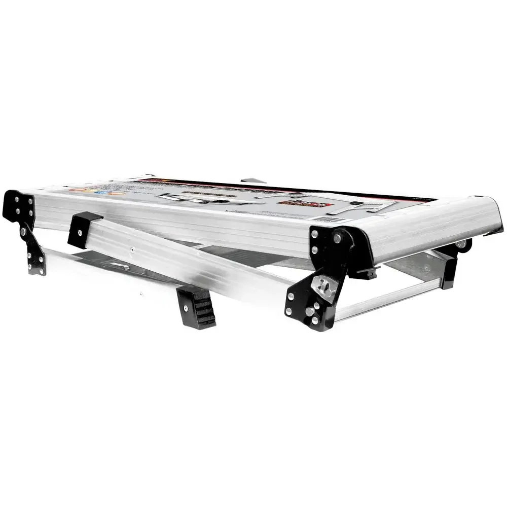 W54039 Folding Aluminum Work Platform And Step 19-1/2-Inch High x 15-1/4-Inch Wide and 30-Inch Long 225lbs Capacity)
