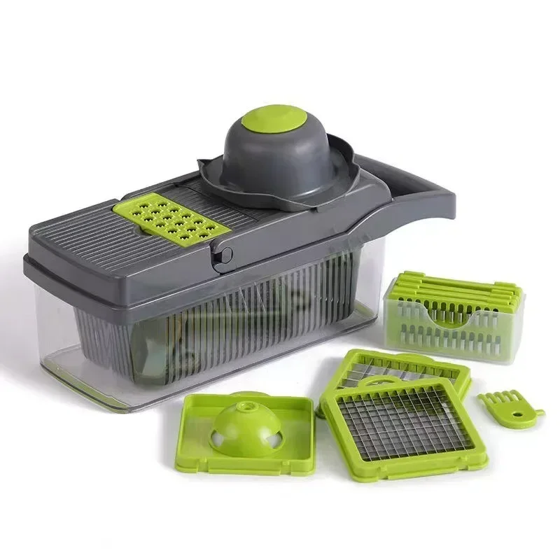 1PCS 2025 New 15 in 1 Multifunctional Vegetable Slicer Cutter Shredders Slicer with Basket Fruit Potato Chopper Carrot Grater