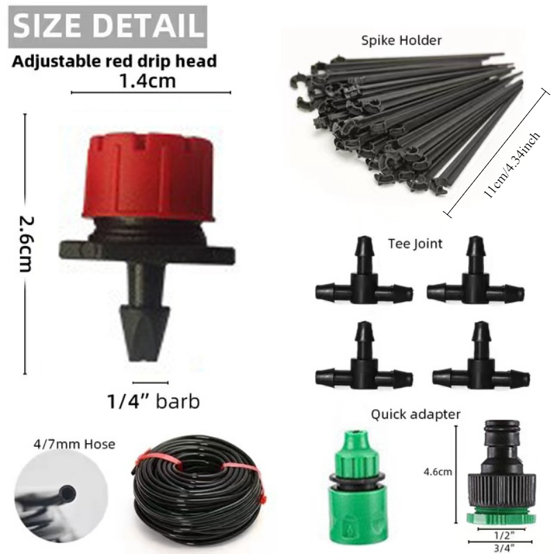 5M-60M Sistema di irrigazione a goccia Set di irrigazione per piante Kit di irrigazione Gocciolatori regolabili per irrigazione Micro sistema di irrigazione da giardino