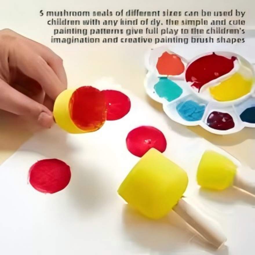 10pcs round Handle Dyeing Sponge Brushes Painting Tools Set for Coloring Graffiti Drawing Art Supplies Creative Art Tools