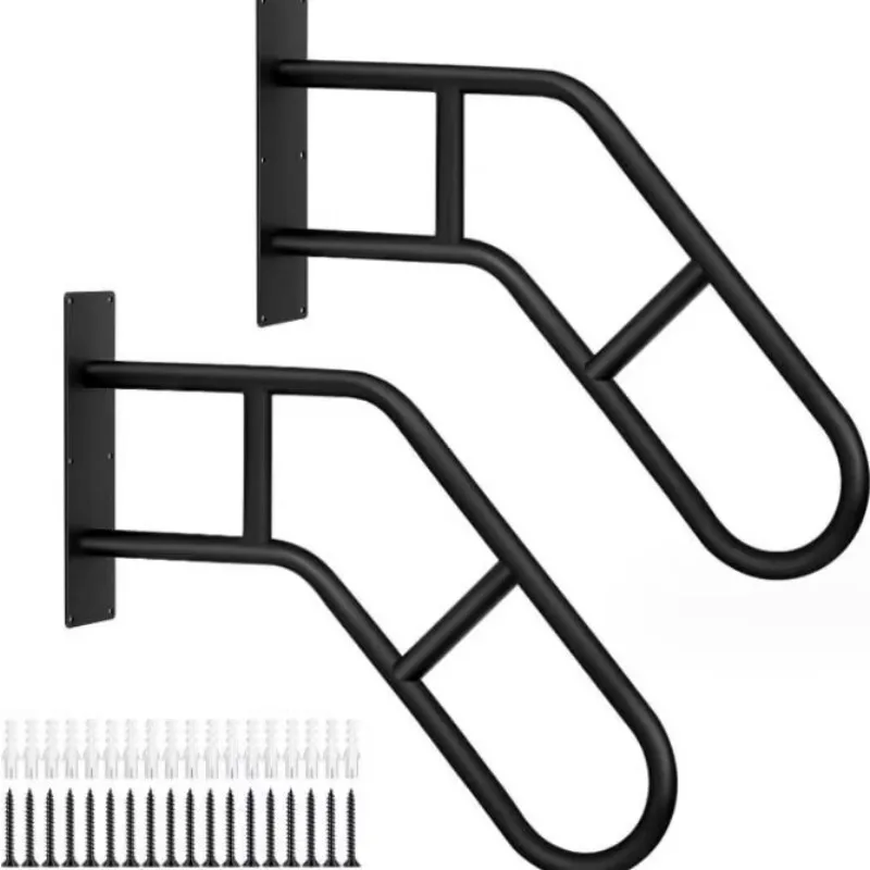 Iron Minimalist Handrail Stable Wall-Mounted Stair Support Simple Corridor Railing U-Shaped Sloped Ladder Frame for Home