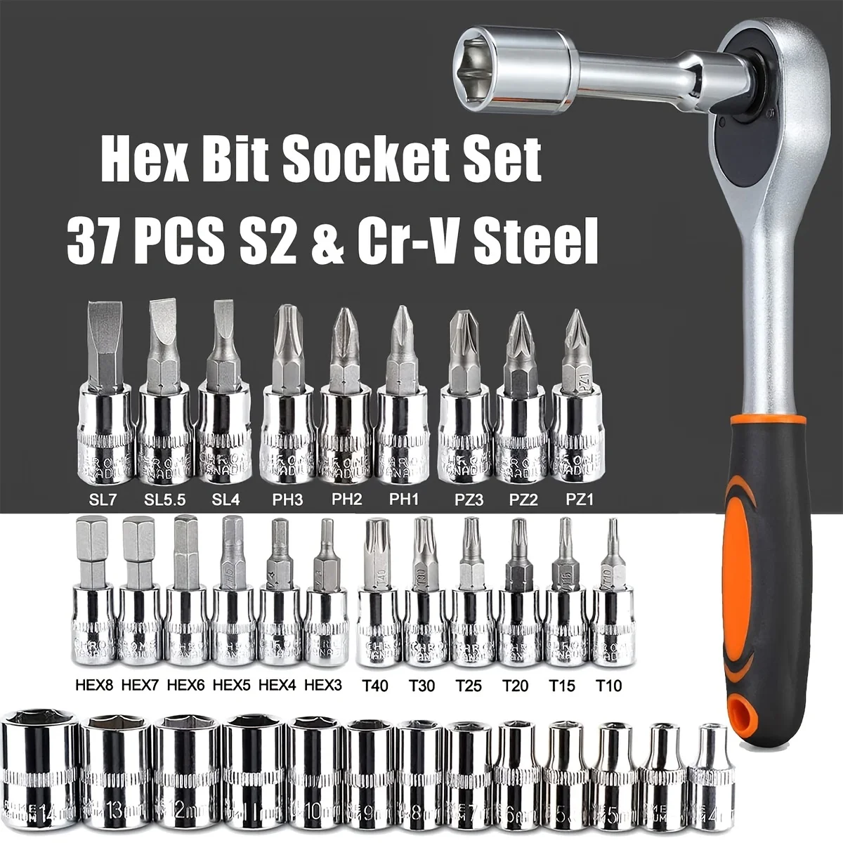 46pc conjunto de soquete de unidade 1/4 polegada chave catraca conjunto com soquetes métricos hex bit soquete conjunto kits ferramentas mecânicas para reparo automóvel hous