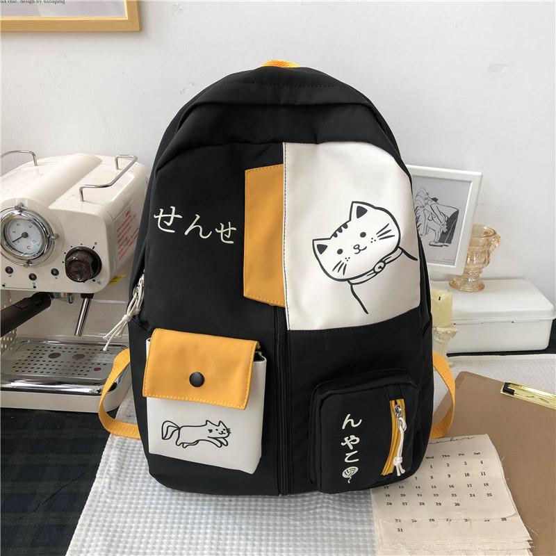 Ciencias de mochilas sencillas para estudiantes de secundaria, mochilas escolares de gran capacidad para estudiantes de primaria, bonito patrón de gato