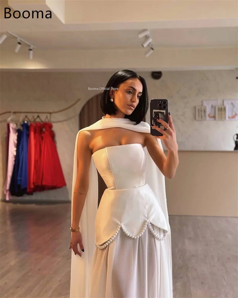 Booma ชุดแต่งงานที่หรูหรายาว A-Line Strapless ชุดเจ้าสาว Custom Made 2025