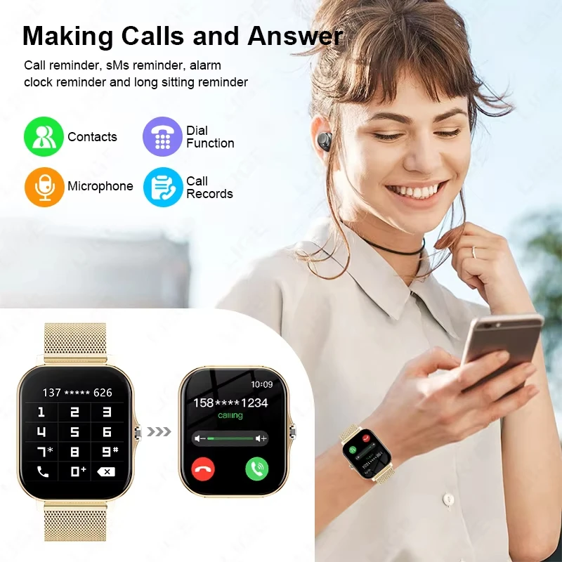 KESHUYOU 2025 montre intelligente 2.01 pouces HD affichage réponse faire appel Message vue Modes de Sport bricolage cadran prévisions météorologiques hommes femmes