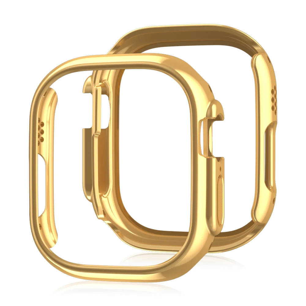 Dla Apple Watch 45 mm 41 mm 38 mm 42 mm 40 mm 44 mm Plated Skeleton Cover Hard PC Bumper Case Frame dla iWatch SE 8 7 6 5 4 3 2 1 Case