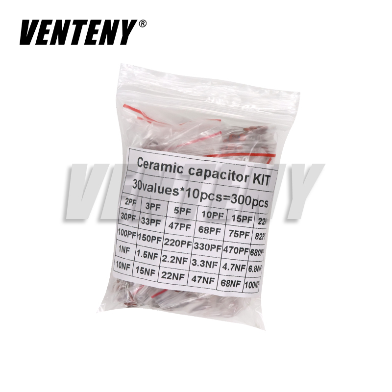 Conjunto de condensadores de cerámica, paquete de 30 valores x 10 piezas, Kit surtido de muestras Diy, 2pf-0,1 UF, 300 unidades por lote