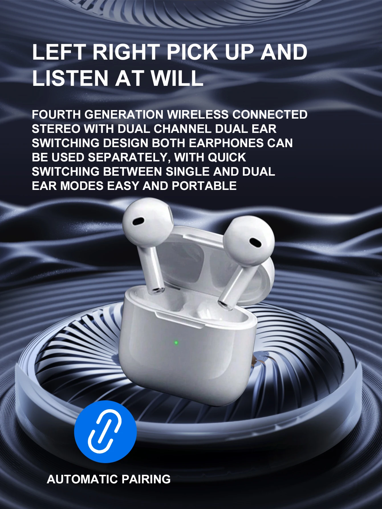 Auriculares inalámbricos con Bluetooth, AirPods falsos, sonido HIFI, Control táctil, música, deportivos, para Iphone, Xiaomi