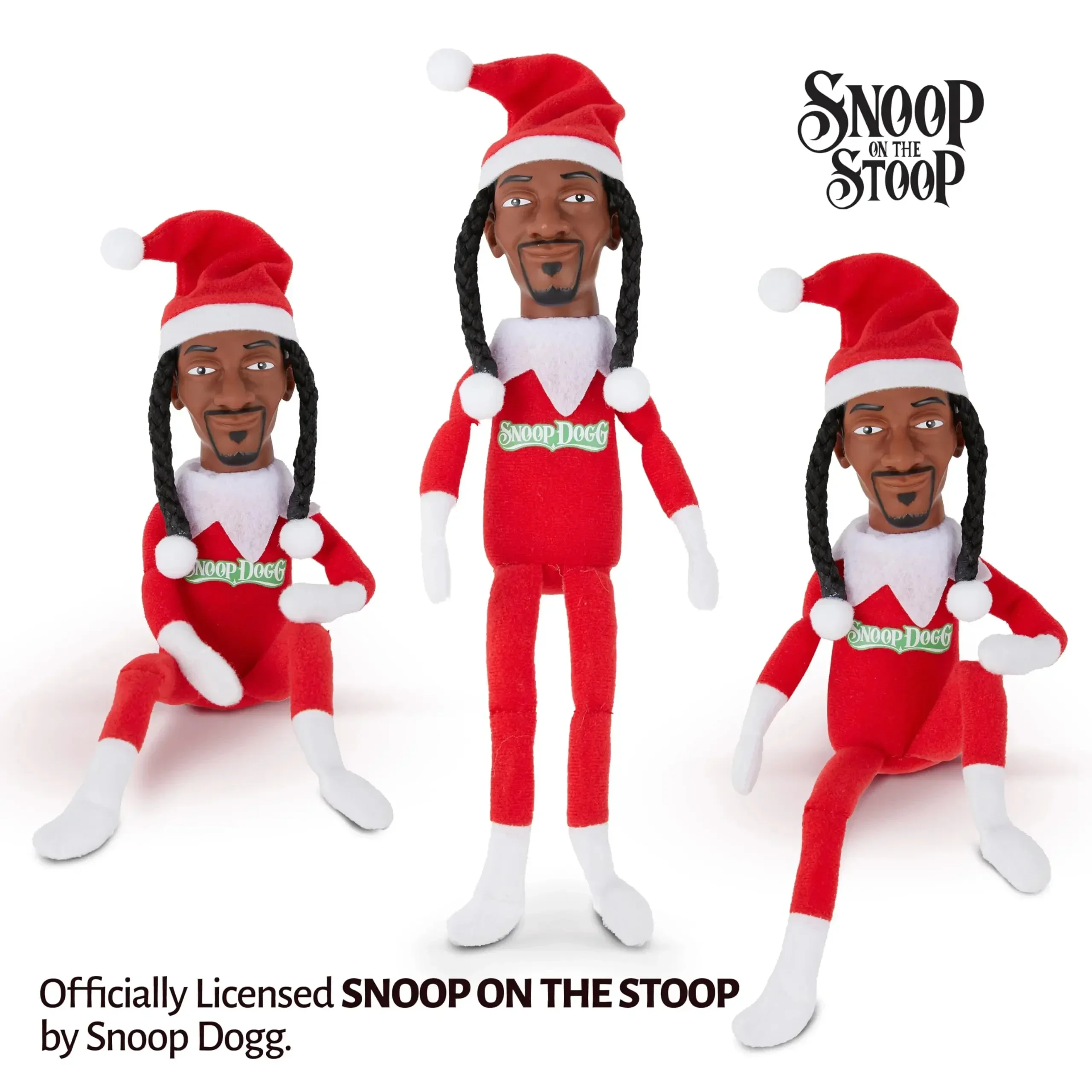ใหม่ Snoop Dogg Snoop บนสต็อกคริสต์มาส Elf ตุ๊กตา 12 "Plush ของเล่นชั้นวางของตกแต่งประกอบด้วย Elf ของเล่น TShirt แว่นตากันแดดและสร้อยคอ