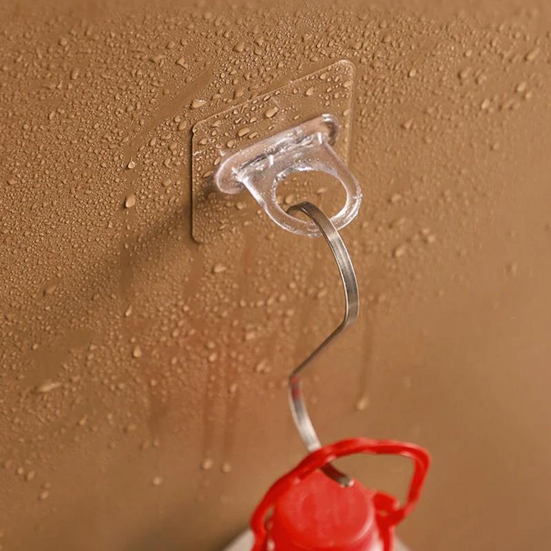 Ganci rotondi multifunzionali a parete da 10 pezzi Punzonatura gratuita Portaoggetti per pasta senza soluzione di continuità Cucina Bagno Anello per uso domestico Hange