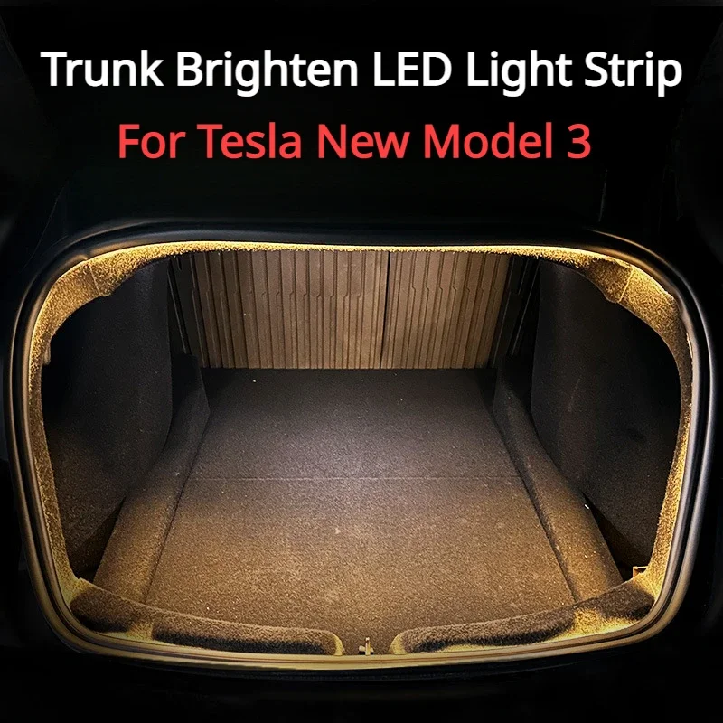 Tira de luces de maletero para Tesla Model 3 3 + lámpara LED de ambiente iluminación Frunk 3500K 8000K nuevo Model3 Highland 2024 accesorios de coche