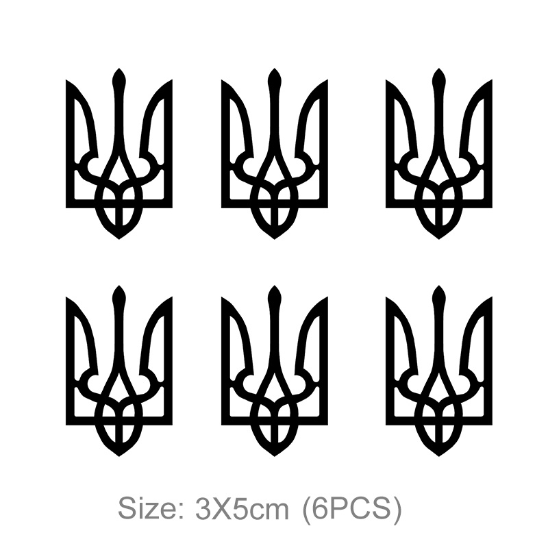 21930 #   3x5cm pegatina de Coche escudo de armas de Ucrania vinilo impermeable pegatinas de Coche decoración de ventana Pegatinas Para Coche