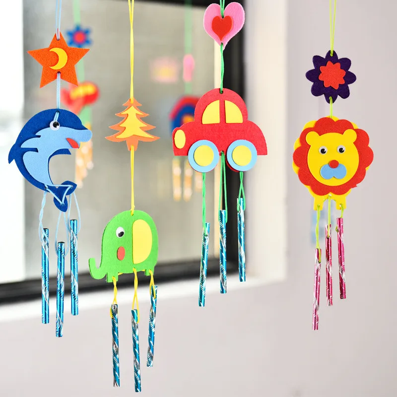 Sáng Tạo DIY Tay Chuông Gió Chuông Chất Liệu Vải Không Dệt Đồ Chơi Cho Bé Gái Mẫu Giáo Nghệ Thuật Và Hàng Thủ Công Windbell Đồ Chơi Nhà đồ Trang Trí