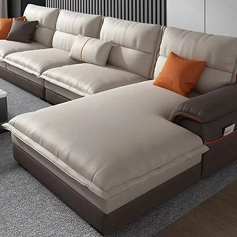 Almacenamiento Relax Puff sofá seccional Simple doble nórdico sofá Puffs conjunto cojín perezoso salón muebles para el hogar