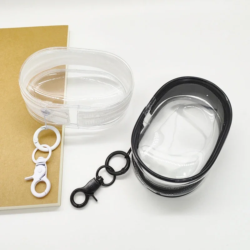 แบบพกพา Mini Clear Zipper กระเป๋าพวงกุญแจตุ๊กตาการ์ตูนของเล่นเด็ก Mystery Box สําหรับหูฟังเครื่องชาร์จของขวัญกระเป๋า