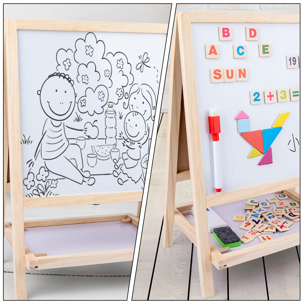 Garden Labels Stakes Standing Art Easel Tabletop Chalkboard Signs Double Sided Magnetic Board Drawing and Writing Board for Kids