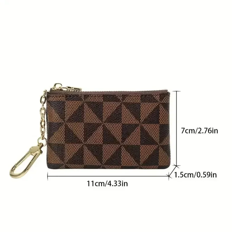 Mini Vintage Zipper Coin Purse Portable Clutch Bag Versatile Keychain Bag With Keyring Mini Short Zipper Bag