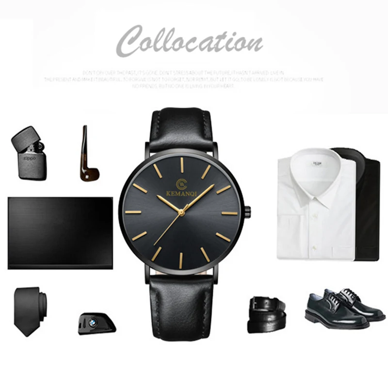 Top Marke Herren uhren Mode ultra dünne analoge Quarzuhren Ledergürtel einfaches Temperament Herren uhr Relogios Masculino